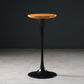 Pedestal Bar Wine Table Industrial Metal Round Pub Height Dining Table for Coffee Shop 19.7"L x 19.7"W x 41.3"H Natural Wood Black Without Chairs Clearhalo 'Bar Furniture' 'Bar Tables' 'bar_tables' 'furn' 'furn_bar_tables' 'Furniture' 'furniture_bar_tables' 'Kitchen & Dining Furniture' 5085316