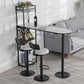 Wine Rack Modern Bistro Bar Desk Stone Bar Height Indoor Cocktail Table 70.9"L x 15.7"W x 41.3"H Black Without Chairs Clearhalo 'Bar Furniture' 'Bar Tables' 'bar_tables' 'furn' 'furn_bar_tables' 'Furniture' 'furniture_bar_tables' 'Kitchen & Dining Furniture' 5085325