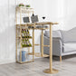 Wine Rack Modern Bistro Bar Desk Stone Bar Height Indoor Cocktail Table Clearhalo 'Bar Furniture' 'Bar Tables' 'bar_tables' 'furn' 'furn_bar_tables' 'Furniture' 'furniture_bar_tables' 'Kitchen & Dining Furniture' 5085335