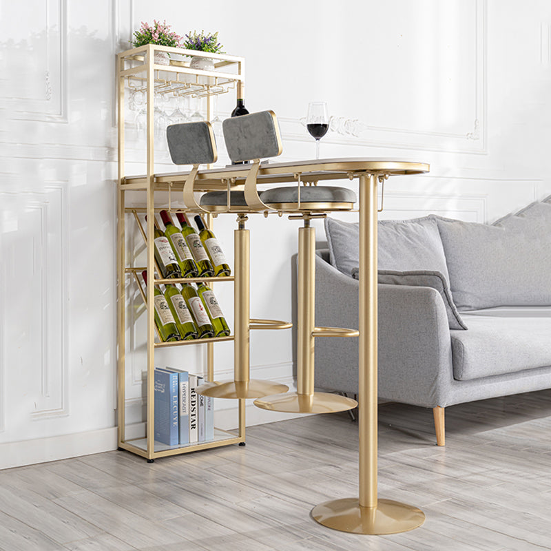 Wine Rack Modern Bistro Bar Desk Stone Bar Height Indoor Cocktail Table Clearhalo 'Bar Furniture' 'Bar Tables' 'bar_tables' 'furn' 'furn_bar_tables' 'Furniture' 'furniture_bar_tables' 'Kitchen & Dining Furniture' 5085335