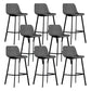 Scandinavian Footrest Reception Stool Matte Finish Faux Leather Barstool Grey Set of 8 Bar Stool(30"H) Clearhalo 'Bar Furniture' 'Bar Stools' 'bar_stools' 'Furniture' 'furniture_bar_stools' 'Kitchen & Dining Furniture' 5085350