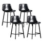 Scandinavian Footrest Reception Stool Matte Finish Faux Leather Barstool Gloss Black Set of 4 Counter Stool(26"H) Clearhalo 'Bar Furniture' 'Bar Stools' 'bar_stools' 'Furniture' 'furniture_bar_stools' 'Kitchen & Dining Furniture' 5085354