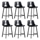 Scandinavian Footrest Reception Stool Matte Finish Faux Leather Barstool Gloss Black Set of 6 Counter Stool(26"H) Clearhalo 'Bar Furniture' 'Bar Stools' 'bar_stools' 'Furniture' 'furniture_bar_stools' 'Kitchen & Dining Furniture' 5085355