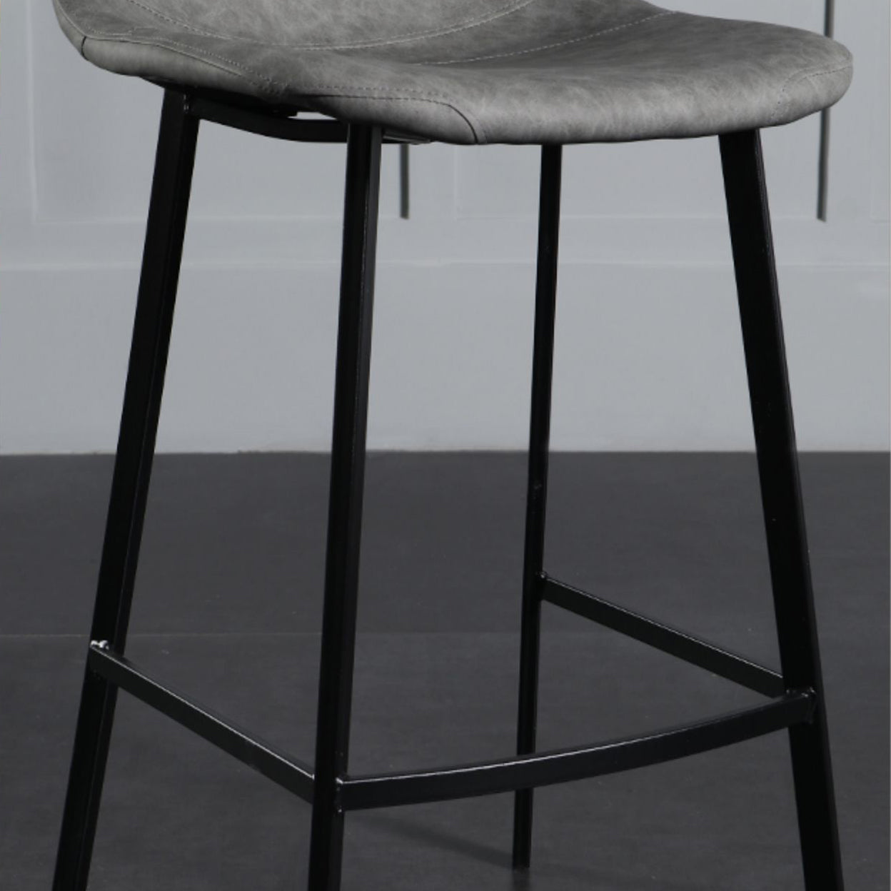 Scandinavian Footrest Reception Stool Matte Finish Faux Leather Barstool Clearhalo 'Bar Furniture' 'Bar Stools' 'bar_stools' 'Furniture' 'furniture_bar_stools' 'Kitchen & Dining Furniture' 5085356
