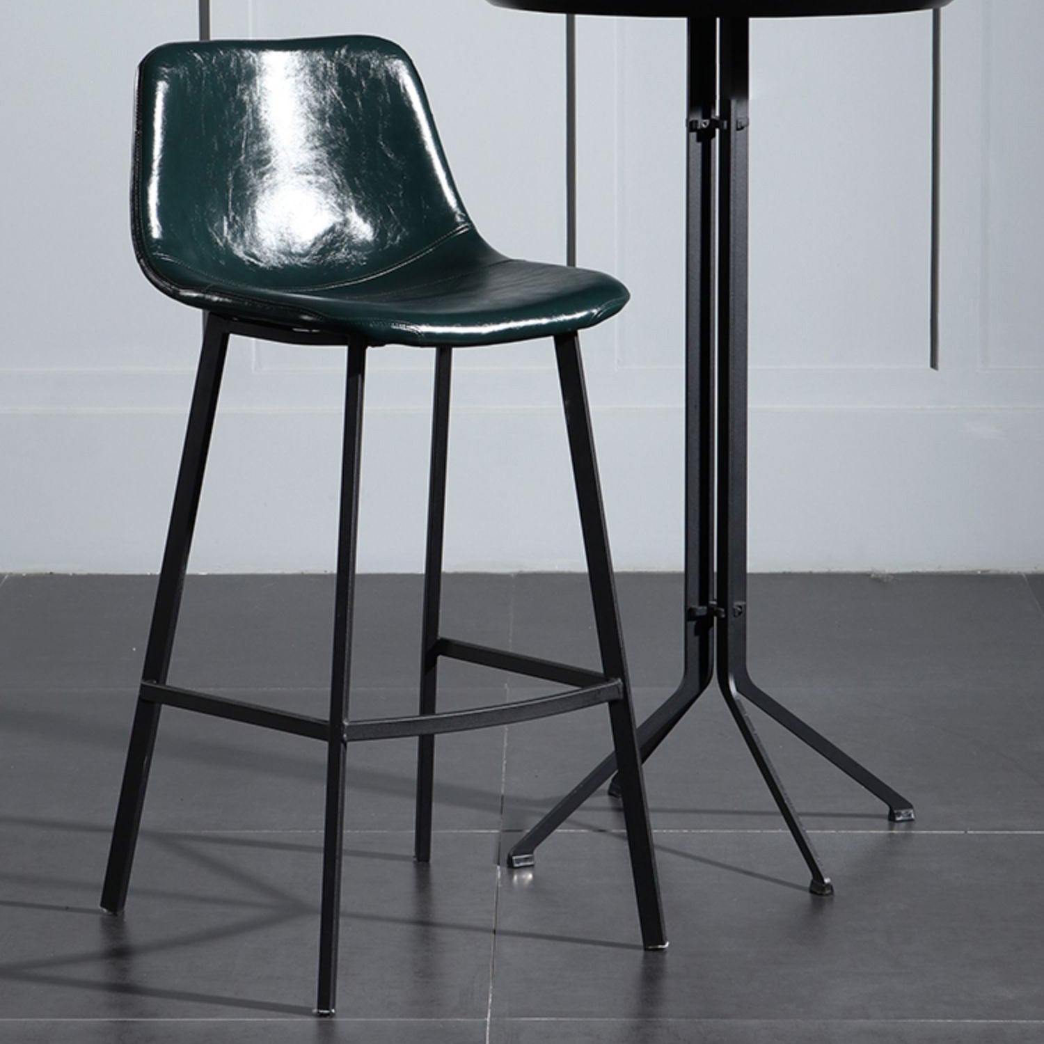Scandinavian Footrest Reception Stool Matte Finish Faux Leather Barstool Clearhalo 'Bar Furniture' 'Bar Stools' 'bar_stools' 'Furniture' 'furniture_bar_stools' 'Kitchen & Dining Furniture' 5085359