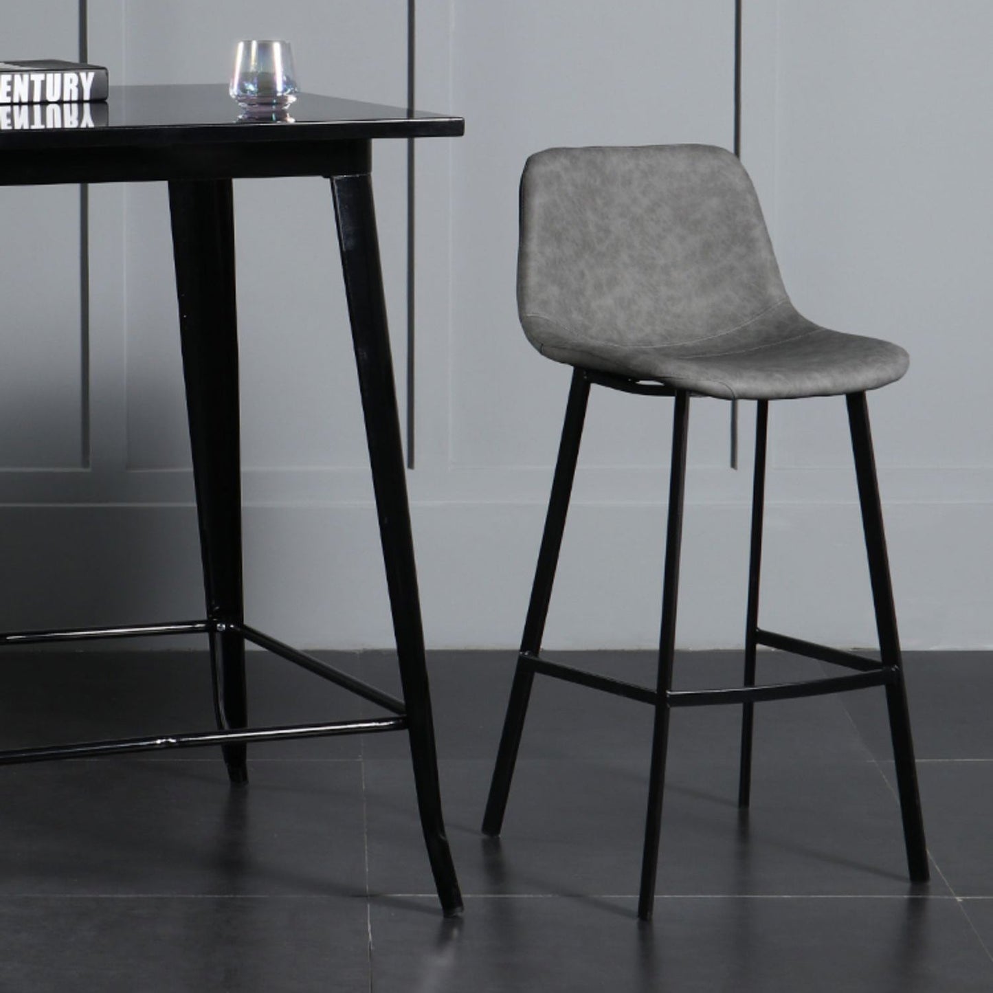 Scandinavian Footrest Reception Stool Matte Finish Faux Leather Barstool Clearhalo 'Bar Furniture' 'Bar Stools' 'bar_stools' 'Furniture' 'furniture_bar_stools' 'Kitchen & Dining Furniture' 5085361
