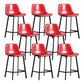 Scandinavian Footrest Reception Stool Matte Finish Faux Leather Barstool Red Set of 8 Counter Stool(26"H) Clearhalo 'Bar Furniture' 'Bar Stools' 'bar_stools' 'Furniture' 'furniture_bar_stools' 'Kitchen & Dining Furniture' 5085365