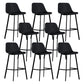 Scandinavian Footrest Reception Stool Matte Finish Faux Leather Barstool Black Set of 8 Bar Stool(30"H) Clearhalo 'Bar Furniture' 'Bar Stools' 'bar_stools' 'Furniture' 'furniture_bar_stools' 'Kitchen & Dining Furniture' 5085369