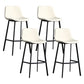 Scandinavian Footrest Reception Stool Matte Finish Faux Leather Barstool White Set of 2 Bar Stool(30"H) Clearhalo 'Bar Furniture' 'Bar Stools' 'bar_stools' 'Furniture' 'furniture_bar_stools' 'Kitchen & Dining Furniture' 5085370