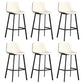 Scandinavian Footrest Reception Stool Matte Finish Faux Leather Barstool White Set of 6 Bar Stool(30"H) Clearhalo 'Bar Furniture' 'Bar Stools' 'bar_stools' 'Furniture' 'furniture_bar_stools' 'Kitchen & Dining Furniture' 5085372