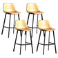 Scandinavian Footrest Reception Stool Matte Finish Faux Leather Barstool Yellow Set of 4 Bar Stool(30"H) Clearhalo 'Bar Furniture' 'Bar Stools' 'bar_stools' 'Furniture' 'furniture_bar_stools' 'Kitchen & Dining Furniture' 5085379