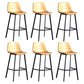 Scandinavian Footrest Reception Stool Matte Finish Faux Leather Barstool Yellow Set of 6 Bar Stool(30"H) Clearhalo 'Bar Furniture' 'Bar Stools' 'bar_stools' 'Furniture' 'furniture_bar_stools' 'Kitchen & Dining Furniture' 5085380