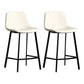 Scandinavian Footrest Reception Stool Matte Finish Faux Leather Barstool White Set of 2 Counter Stool(26"H) Clearhalo 'Bar Furniture' 'Bar Stools' 'bar_stools' 'Furniture' 'furniture_bar_stools' 'Kitchen & Dining Furniture' 5085382
