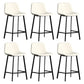 Scandinavian Footrest Reception Stool Matte Finish Faux Leather Barstool White Set of 6 Counter Stool(26"H) Clearhalo 'Bar Furniture' 'Bar Stools' 'bar_stools' 'Furniture' 'furniture_bar_stools' 'Kitchen & Dining Furniture' 5085384