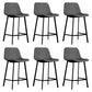 Scandinavian Footrest Reception Stool Matte Finish Faux Leather Barstool Grey Set of 6 Counter Stool(26"H) Clearhalo 'Bar Furniture' 'Bar Stools' 'bar_stools' 'Furniture' 'furniture_bar_stools' 'Kitchen & Dining Furniture' 5085388