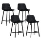 Scandinavian Footrest Reception Stool Matte Finish Faux Leather Barstool Black Set of 4 Counter Stool(26"H) Clearhalo 'Bar Furniture' 'Bar Stools' 'bar_stools' 'Furniture' 'furniture_bar_stools' 'Kitchen & Dining Furniture' 5085391