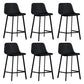 Scandinavian Footrest Reception Stool Matte Finish Faux Leather Barstool Black Set of 6 Counter Stool(26"H) Clearhalo 'Bar Furniture' 'Bar Stools' 'bar_stools' 'Furniture' 'furniture_bar_stools' 'Kitchen & Dining Furniture' 5085392