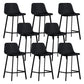 Scandinavian Footrest Reception Stool Matte Finish Faux Leather Barstool Black Set of 8 Counter Stool(26"H) Clearhalo 'Bar Furniture' 'Bar Stools' 'bar_stools' 'Furniture' 'furniture_bar_stools' 'Kitchen & Dining Furniture' 5085393