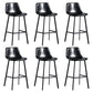 Scandinavian Footrest Reception Stool Matte Finish Faux Leather Barstool Gloss Black Set of 6 Bar Stool(30"H) Clearhalo 'Bar Furniture' 'Bar Stools' 'bar_stools' 'Furniture' 'furniture_bar_stools' 'Kitchen & Dining Furniture' 5085396