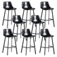 Scandinavian Footrest Reception Stool Matte Finish Faux Leather Barstool Gloss Black Set of 8 Bar Stool(30"H) Clearhalo 'Bar Furniture' 'Bar Stools' 'bar_stools' 'Furniture' 'furniture_bar_stools' 'Kitchen & Dining Furniture' 5085397