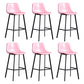 Scandinavian Footrest Reception Stool Matte Finish Faux Leather Barstool Pink Set of 6 Bar Stool(30"H) Clearhalo 'Bar Furniture' 'Bar Stools' 'bar_stools' 'Furniture' 'furniture_bar_stools' 'Kitchen & Dining Furniture' 5085400