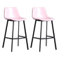 Scandinavian Footrest Reception Stool Matte Finish Faux Leather Barstool Light Pink Set of 2 Bar Stool(30"H) Clearhalo 'Bar Furniture' 'Bar Stools' 'bar_stools' 'Furniture' 'furniture_bar_stools' 'Kitchen & Dining Furniture' 5085402