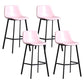 Scandinavian Footrest Reception Stool Matte Finish Faux Leather Barstool Light Pink Set of 4 Bar Stool(30"H) Clearhalo 'Bar Furniture' 'Bar Stools' 'bar_stools' 'Furniture' 'furniture_bar_stools' 'Kitchen & Dining Furniture' 5085403