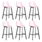 Scandinavian Footrest Reception Stool Matte Finish Faux Leather Barstool Light Pink Set of 6 Bar Stool(30"H) Clearhalo 'Bar Furniture' 'Bar Stools' 'bar_stools' 'Furniture' 'furniture_bar_stools' 'Kitchen & Dining Furniture' 5085404