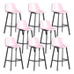 Scandinavian Footrest Reception Stool Matte Finish Faux Leather Barstool Light Pink Set of 8 Bar Stool(30"H) Clearhalo 'Bar Furniture' 'Bar Stools' 'bar_stools' 'Furniture' 'furniture_bar_stools' 'Kitchen & Dining Furniture' 5085405