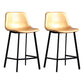 Scandinavian Footrest Reception Stool Matte Finish Faux Leather Barstool Yellow Set of 2 Counter Stool(26"H) Clearhalo 'Bar Furniture' 'Bar Stools' 'bar_stools' 'Furniture' 'furniture_bar_stools' 'Kitchen & Dining Furniture' 5085406