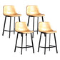 Scandinavian Footrest Reception Stool Matte Finish Faux Leather Barstool Yellow Set of 4 Counter Stool(26"H) Clearhalo 'Bar Furniture' 'Bar Stools' 'bar_stools' 'Furniture' 'furniture_bar_stools' 'Kitchen & Dining Furniture' 5085407