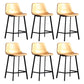 Scandinavian Footrest Reception Stool Matte Finish Faux Leather Barstool Yellow Set of 6 Counter Stool(26"H) Clearhalo 'Bar Furniture' 'Bar Stools' 'bar_stools' 'Furniture' 'furniture_bar_stools' 'Kitchen & Dining Furniture' 5085408