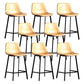 Scandinavian Footrest Reception Stool Matte Finish Faux Leather Barstool Yellow Set of 8 Counter Stool(26"H) Clearhalo 'Bar Furniture' 'Bar Stools' 'bar_stools' 'Furniture' 'furniture_bar_stools' 'Kitchen & Dining Furniture' 5085409