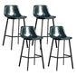 Scandinavian Footrest Reception Stool Matte Finish Faux Leather Barstool Blackish Green Set of 4 Bar Stool(30"H) Clearhalo 'Bar Furniture' 'Bar Stools' 'bar_stools' 'Furniture' 'furniture_bar_stools' 'Kitchen & Dining Furniture' 5085411