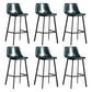 Scandinavian Footrest Reception Stool Matte Finish Faux Leather Barstool Blackish Green Set of 6 Bar Stool(30"H) Clearhalo 'Bar Furniture' 'Bar Stools' 'bar_stools' 'Furniture' 'furniture_bar_stools' 'Kitchen & Dining Furniture' 5085412