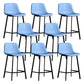 Scandinavian Footrest Reception Stool Matte Finish Faux Leather Barstool Blue Set of 8 Counter Stool(26"H) Clearhalo 'Bar Furniture' 'Bar Stools' 'bar_stools' 'Furniture' 'furniture_bar_stools' 'Kitchen & Dining Furniture' 5085421