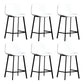 Scandinavian Footrest Reception Stool Matte Finish Faux Leather Barstool Gloss White Set of 6 Counter Stool(26"H) Clearhalo 'Bar Furniture' 'Bar Stools' 'bar_stools' 'Furniture' 'furniture_bar_stools' 'Kitchen & Dining Furniture' 5085424
