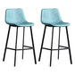 Scandinavian Footrest Reception Stool Matte Finish Faux Leather Barstool Light Blue Set of 2 Bar Stool(30"H) Clearhalo 'Bar Furniture' 'Bar Stools' 'bar_stools' 'Furniture' 'furniture_bar_stools' 'Kitchen & Dining Furniture' 5085426