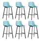 Scandinavian Footrest Reception Stool Matte Finish Faux Leather Barstool Light Blue Set of 6 Bar Stool(30"H) Clearhalo 'Bar Furniture' 'Bar Stools' 'bar_stools' 'Furniture' 'furniture_bar_stools' 'Kitchen & Dining Furniture' 5085428