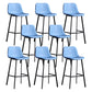 Scandinavian Footrest Reception Stool Matte Finish Faux Leather Barstool Blue Set of 8 Bar Stool(30"H) Clearhalo 'Bar Furniture' 'Bar Stools' 'bar_stools' 'Furniture' 'furniture_bar_stools' 'Kitchen & Dining Furniture' 5085433