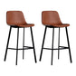 Scandinavian Footrest Reception Stool Matte Finish Faux Leather Barstool Coffee Set of 2 Bar Stool(30"H) Clearhalo 'Bar Furniture' 'Bar Stools' 'bar_stools' 'Furniture' 'furniture_bar_stools' 'Kitchen & Dining Furniture' 5085434