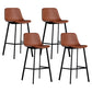 Scandinavian Footrest Reception Stool Matte Finish Faux Leather Barstool Coffee Set of 4 Bar Stool(30"H) Clearhalo 'Bar Furniture' 'Bar Stools' 'bar_stools' 'Furniture' 'furniture_bar_stools' 'Kitchen & Dining Furniture' 5085435