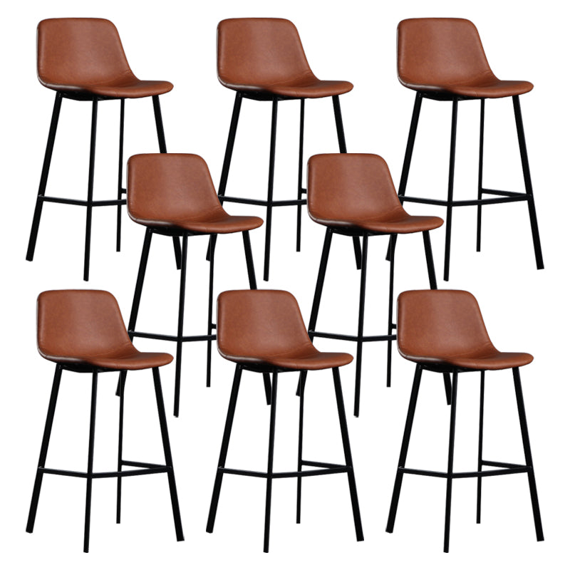 Scandinavian Footrest Reception Stool Matte Finish Faux Leather Barstool Coffee Set of 8 Bar Stool(30"H) Clearhalo 'Bar Furniture' 'Bar Stools' 'bar_stools' 'Furniture' 'furniture_bar_stools' 'Kitchen & Dining Furniture' 5085437