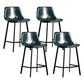 Scandinavian Footrest Reception Stool Matte Finish Faux Leather Barstool Blackish Green Set of 4 Counter Stool(26"H) Clearhalo 'Bar Furniture' 'Bar Stools' 'bar_stools' 'Furniture' 'furniture_bar_stools' 'Kitchen & Dining Furniture' 5085439