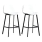 Scandinavian Footrest Reception Stool Matte Finish Faux Leather Barstool Gloss White Set of 2 Bar Stool(30"H) Clearhalo 'Bar Furniture' 'Bar Stools' 'bar_stools' 'Furniture' 'furniture_bar_stools' 'Kitchen & Dining Furniture' 5085442