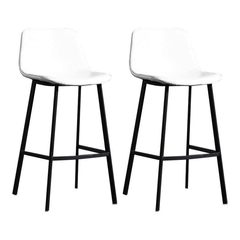 Scandinavian Footrest Reception Stool Matte Finish Faux Leather Barstool Gloss White Set of 2 Bar Stool(30"H) Clearhalo 'Bar Furniture' 'Bar Stools' 'bar_stools' 'Furniture' 'furniture_bar_stools' 'Kitchen & Dining Furniture' 5085442