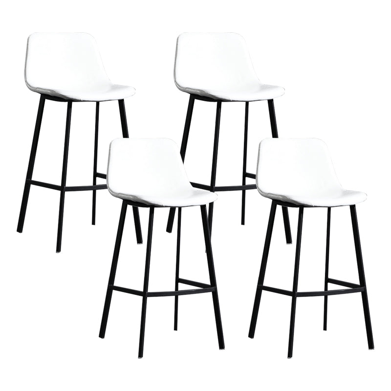Scandinavian Footrest Reception Stool Matte Finish Faux Leather Barstool Gloss White Set of 4 Bar Stool(30"H) Clearhalo 'Bar Furniture' 'Bar Stools' 'bar_stools' 'Furniture' 'furniture_bar_stools' 'Kitchen & Dining Furniture' 5085443