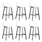 Scandinavian Footrest Reception Stool Matte Finish Faux Leather Barstool Gloss White Set of 6 Bar Stool(30"H) Clearhalo 'Bar Furniture' 'Bar Stools' 'bar_stools' 'Furniture' 'furniture_bar_stools' 'Kitchen & Dining Furniture' 5085444