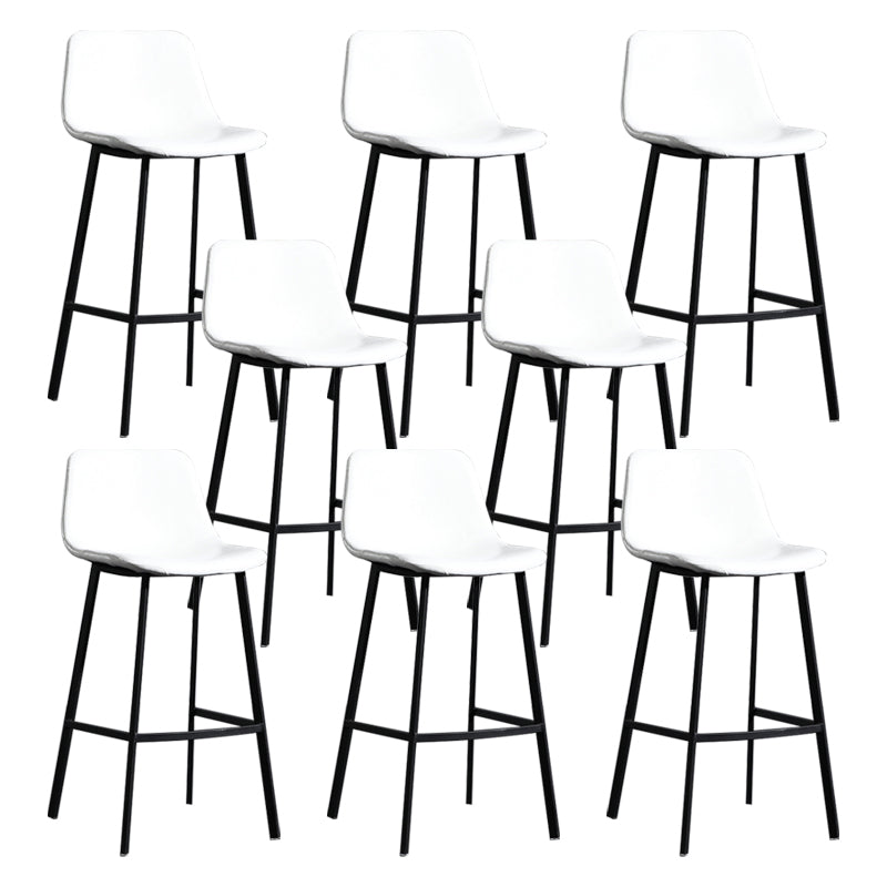 Scandinavian Footrest Reception Stool Matte Finish Faux Leather Barstool Gloss White Set of 8 Bar Stool(30"H) Clearhalo 'Bar Furniture' 'Bar Stools' 'bar_stools' 'Furniture' 'furniture_bar_stools' 'Kitchen & Dining Furniture' 5085445