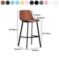 Scandinavian Footrest Reception Stool Matte Finish Faux Leather Barstool Clearhalo 'Bar Furniture' 'Bar Stools' 'bar_stools' 'Furniture' 'furniture_bar_stools' 'Kitchen & Dining Furniture' 5085447